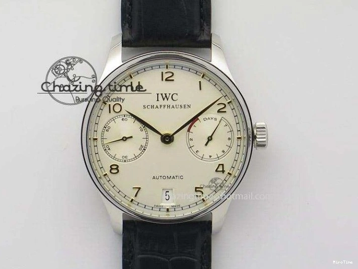 MIROTIME 1228 Versatile Portuguese 40mm Chrono SS Green Dial On Green Leather Strap A 7380